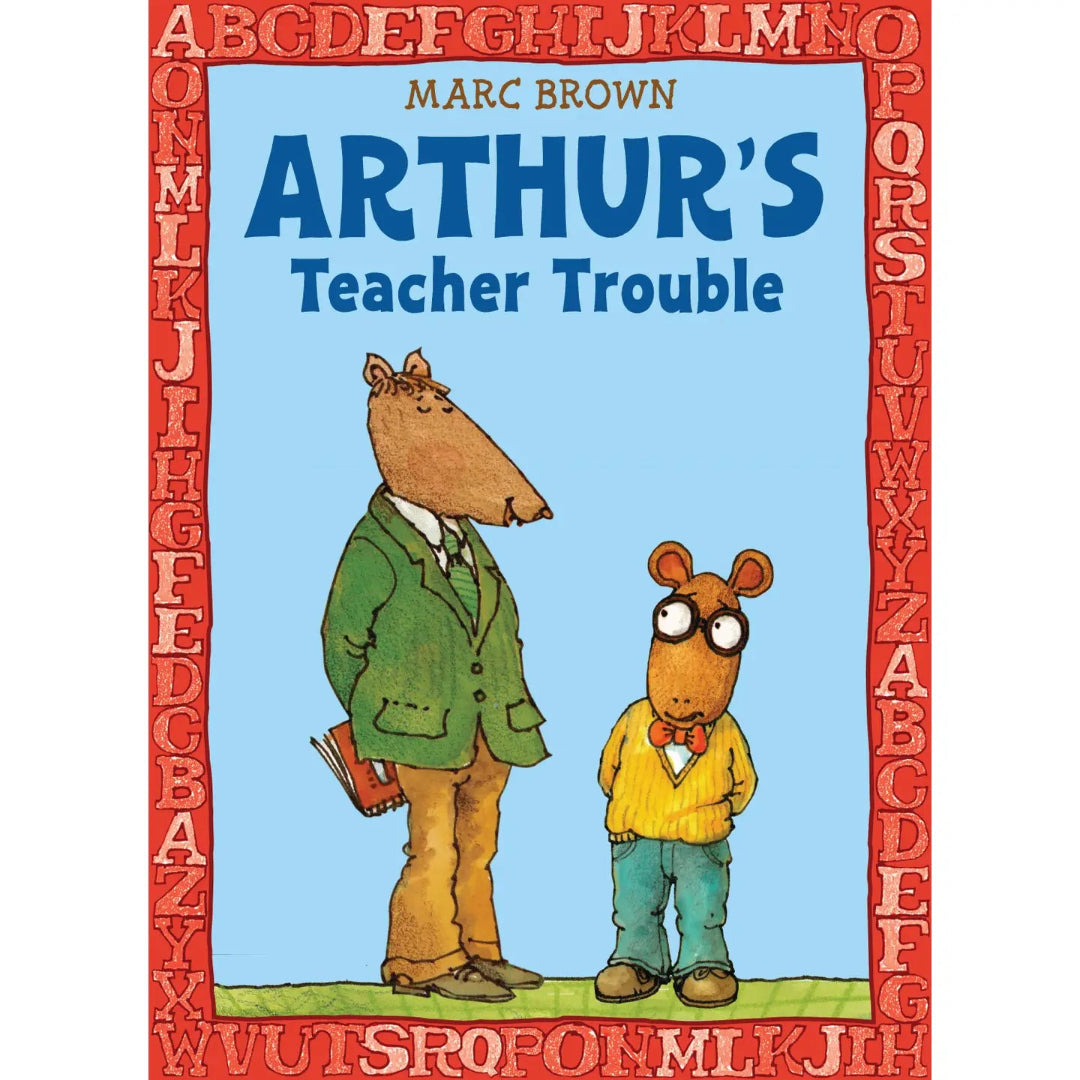 Arthur looking nervous standing next to his teacher