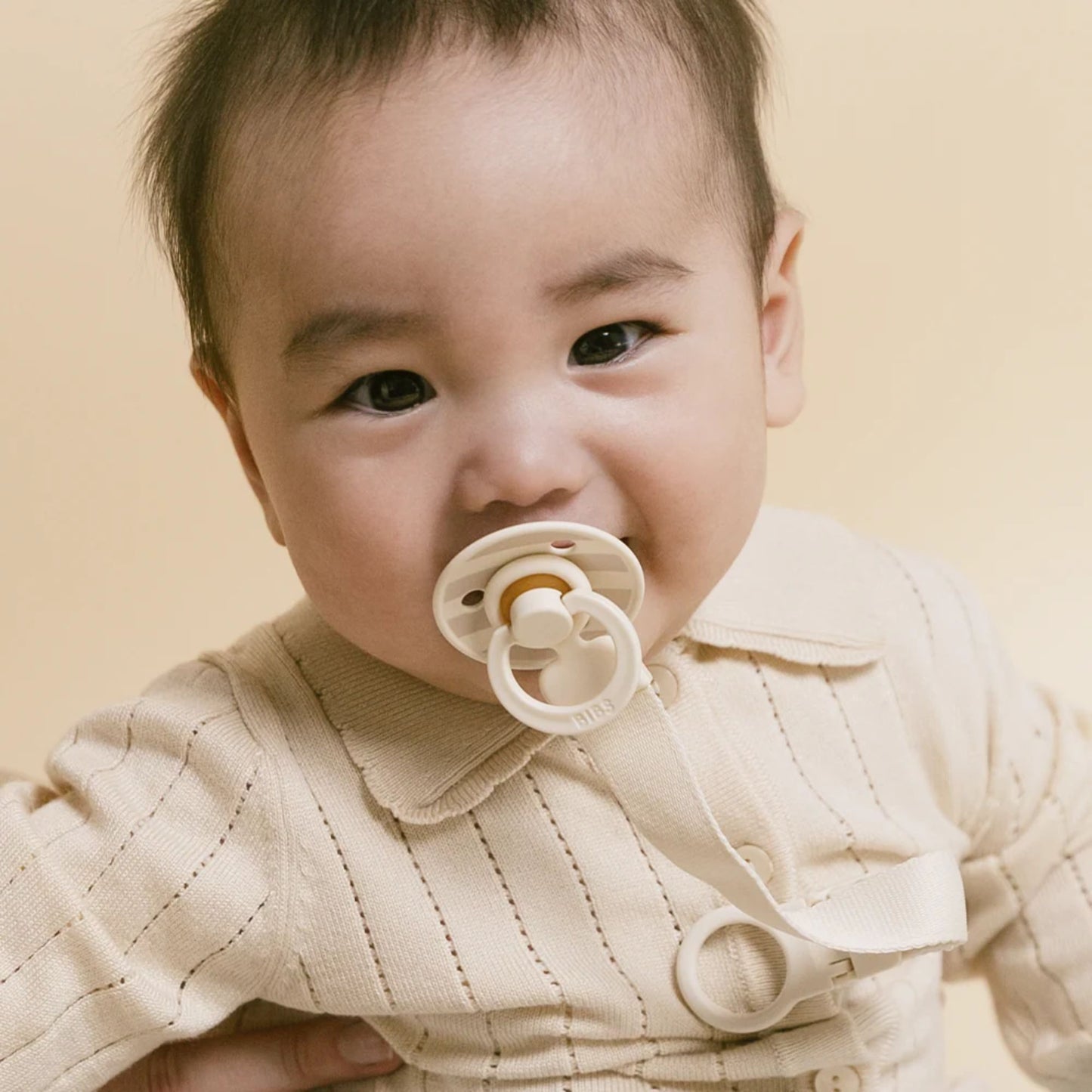 BIBS - Colour Pacifier & Loop Clip Gift Set - Ivory