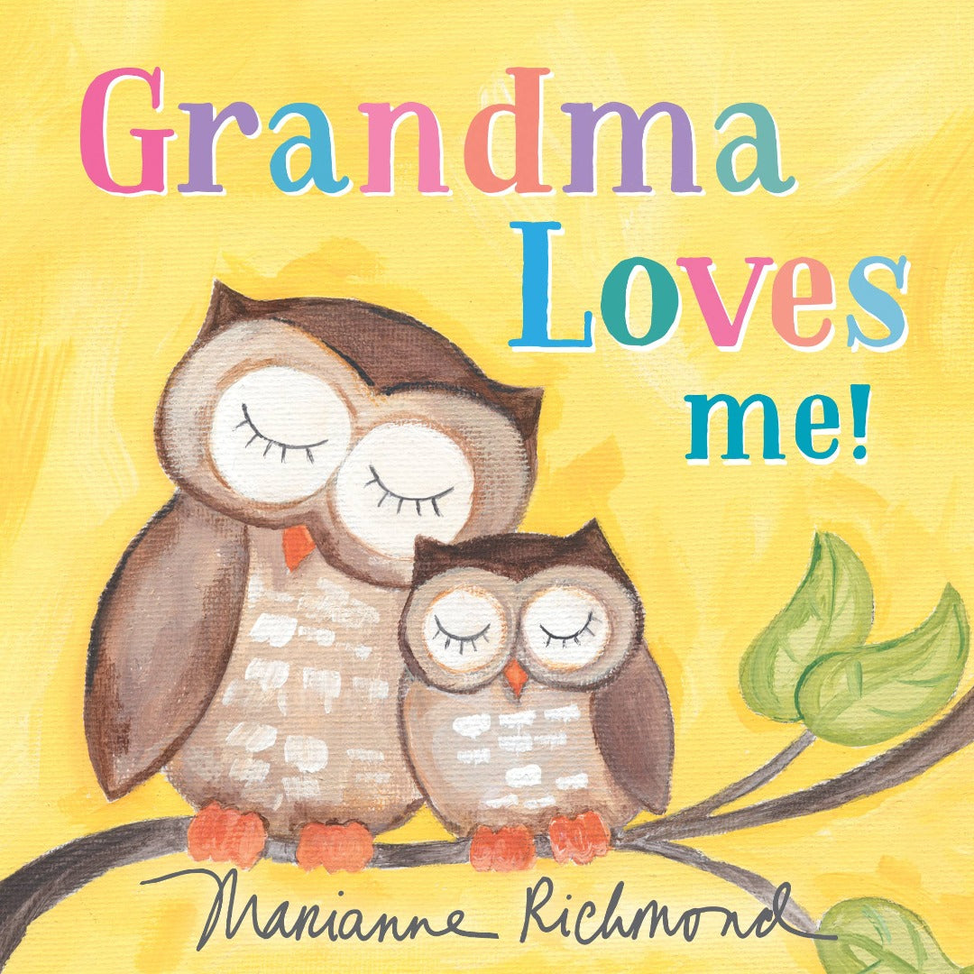 Yellow board book with two brown owls on the cover