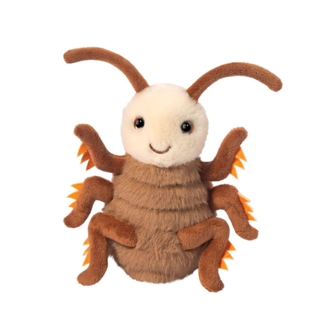 a stuffed toy that looks like a brown cockroach