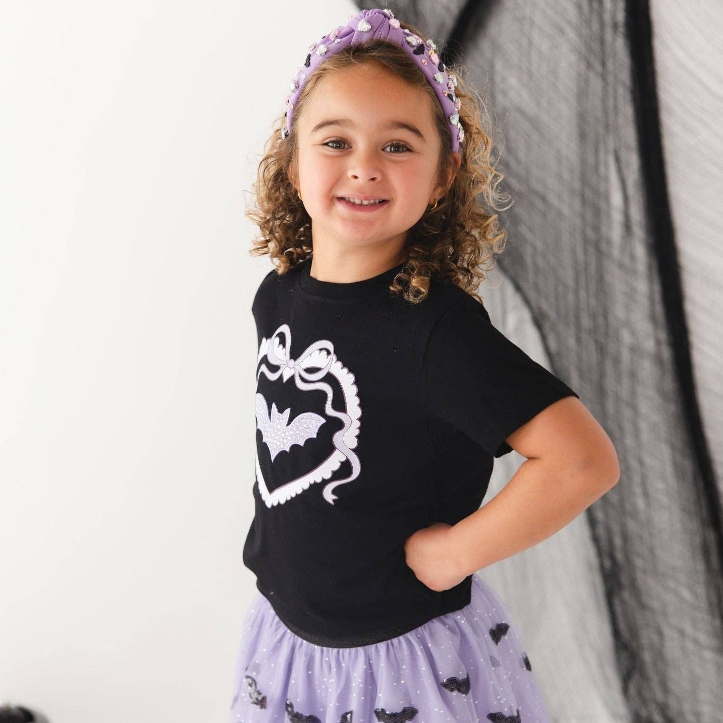 Sweet Wink - Bat Halloween Gemstone Headband - Kids Hair Accessories