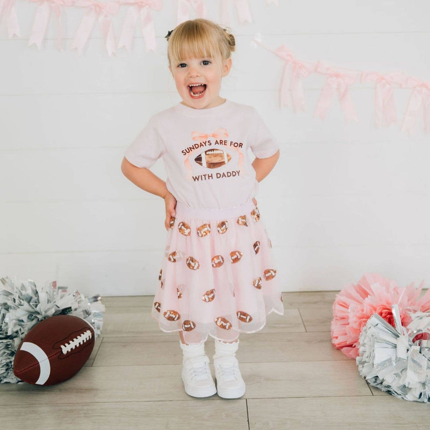 Sweet Wink - Sundays Are For Football With Daddy Short Sleeve T-Shirt -Kids Clothing