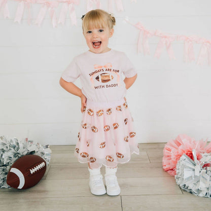 Sweet Wink - Sundays Are For Football With Daddy Short Sleeve T-Shirt -Kids Clothing