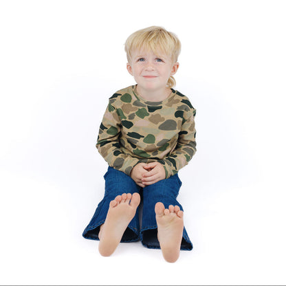 Classic Camo Waffle Knit Bamboo Long Sleeve Boys Tee