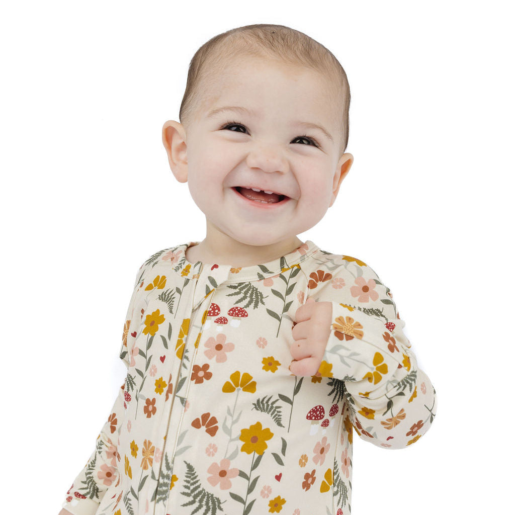 Toadstool Garden Bamboo Convertible Footie Romper