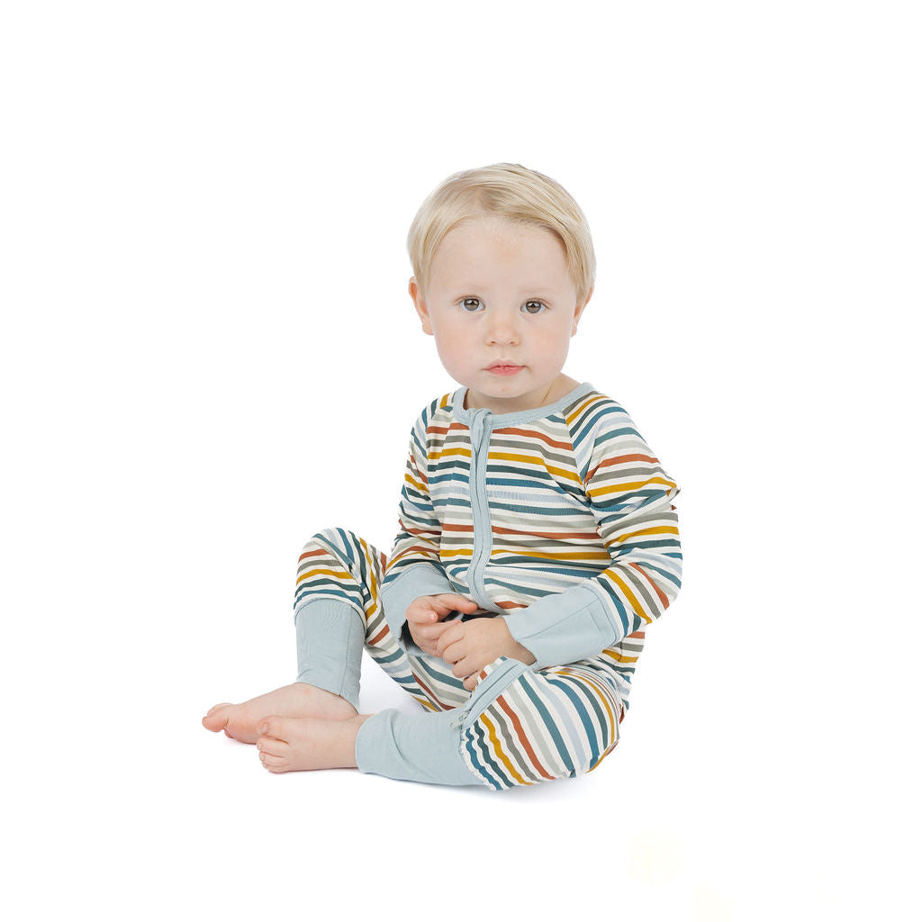 Autumn Stripes Bamboo Convertible Footie Romper