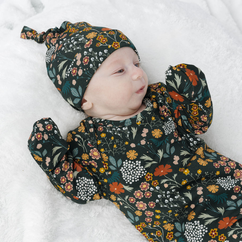 Moonlit Meadow Bamboo Gown and Hat Newborn Baby Gift Set