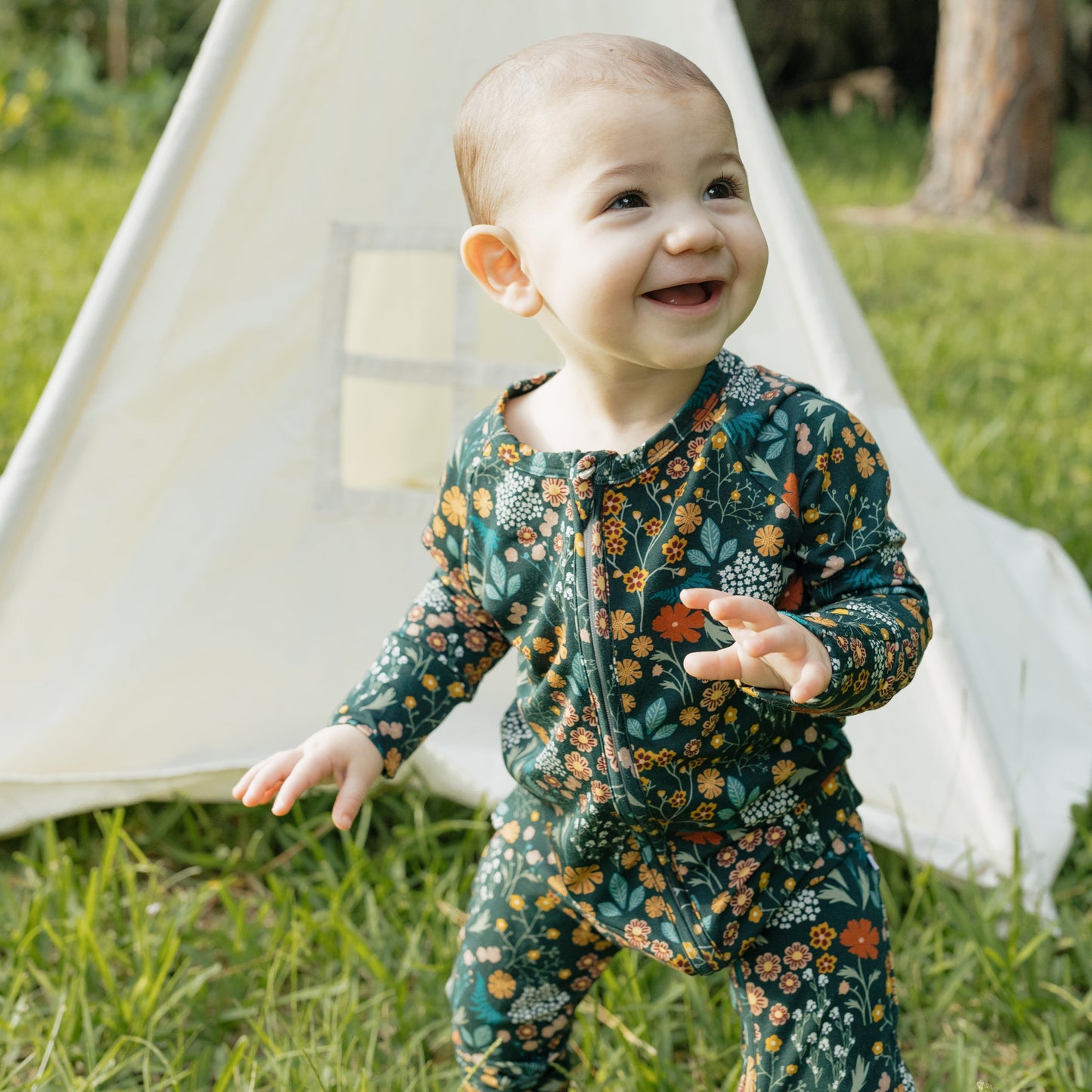 Moonlit Meadow Bamboo Convertible Footie Romper