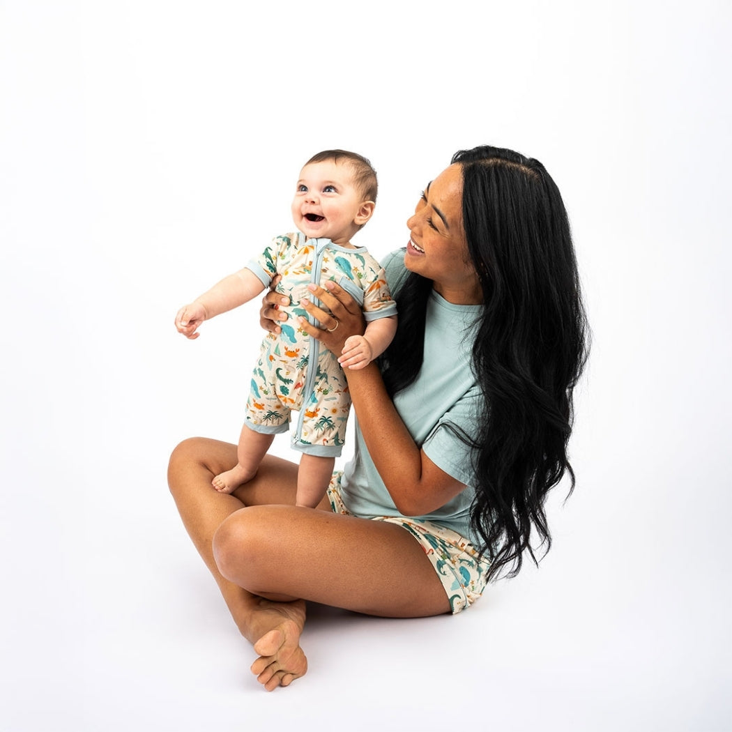 Soft and breathable bamboo pajamas featuring a vibrant Florida-themed print, designed for a relaxed fit and all-night comfort.