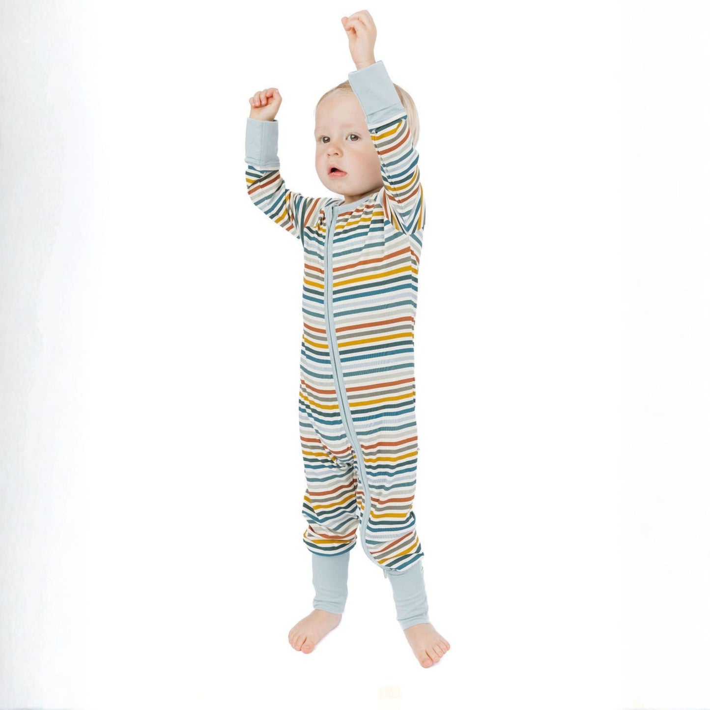 Autumn Stripes Bamboo Convertible Footie Romper