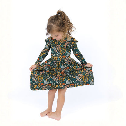 Moonlit Meadow Long Sleeve Bamboo Twirl Dress