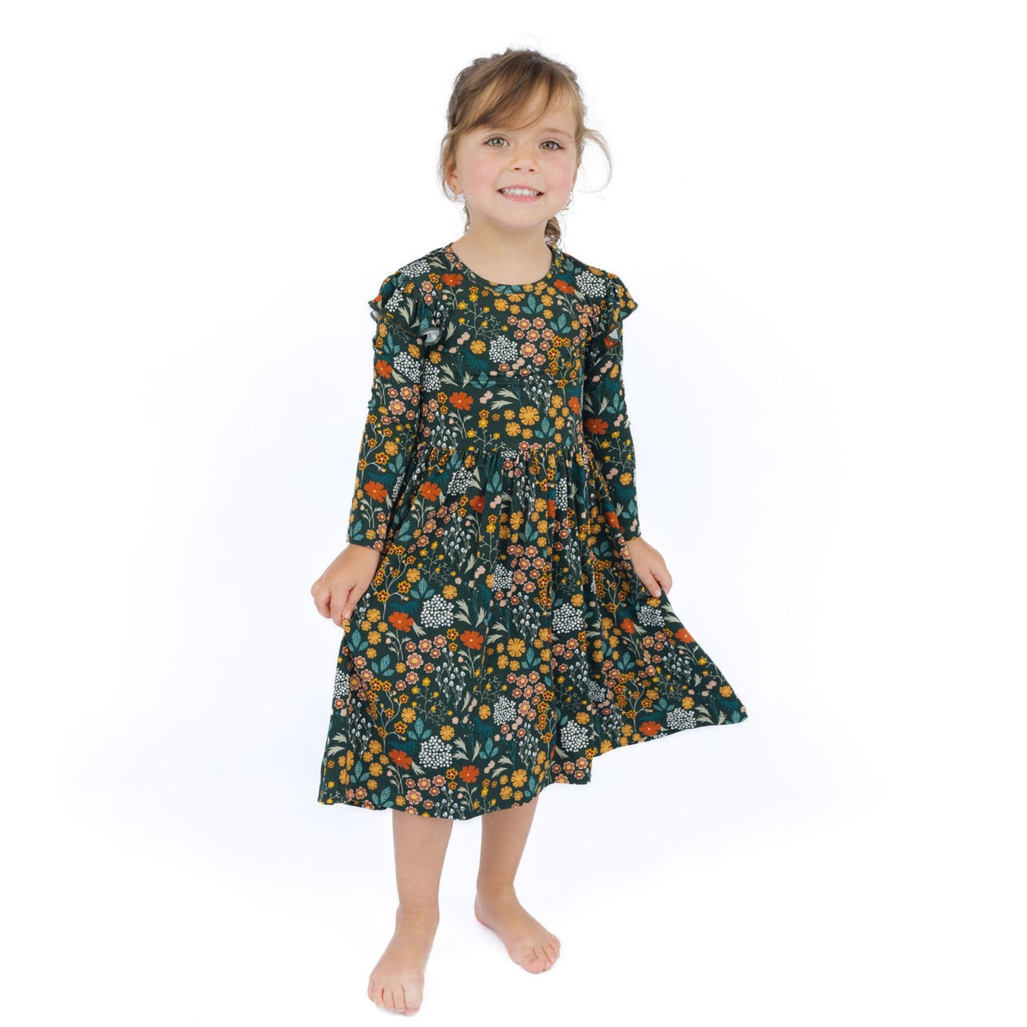 Moonlit Meadow Long Sleeve Bamboo Twirl Dress