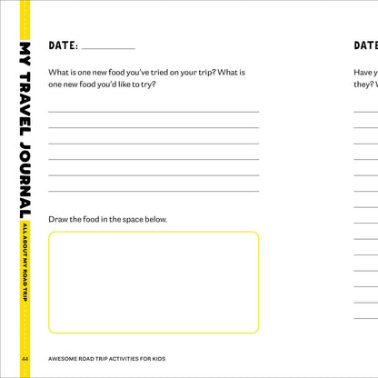 Travel journal with questions