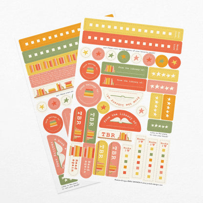 book themed stickers for journaling