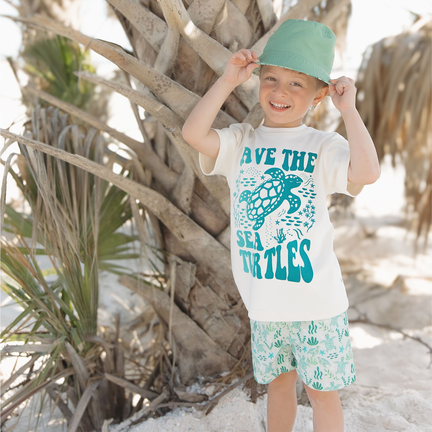 Save the Sea Turtles Cotton Toddler Short Sleeve Shirt