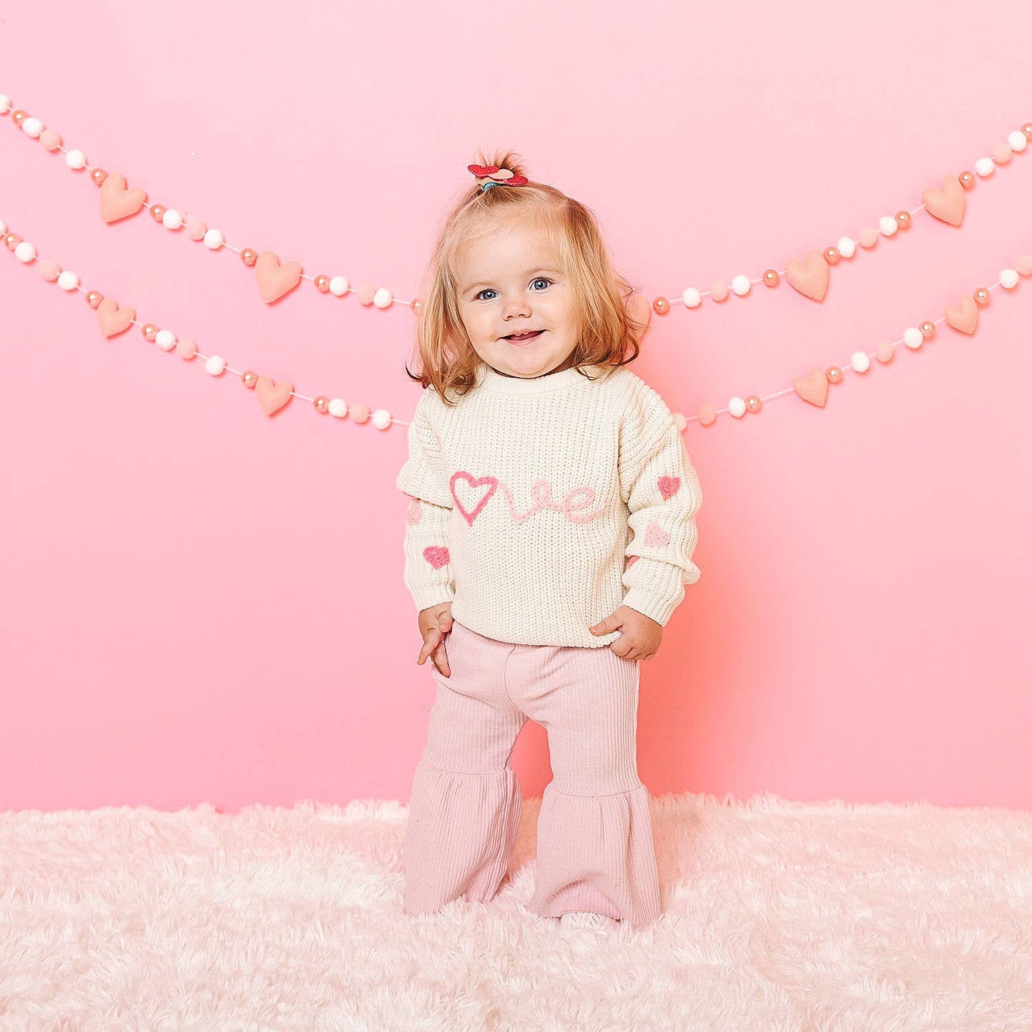 Sweet Wink - Pink Sparkle Hearts Valentine's Day Clip - Hair Accessories