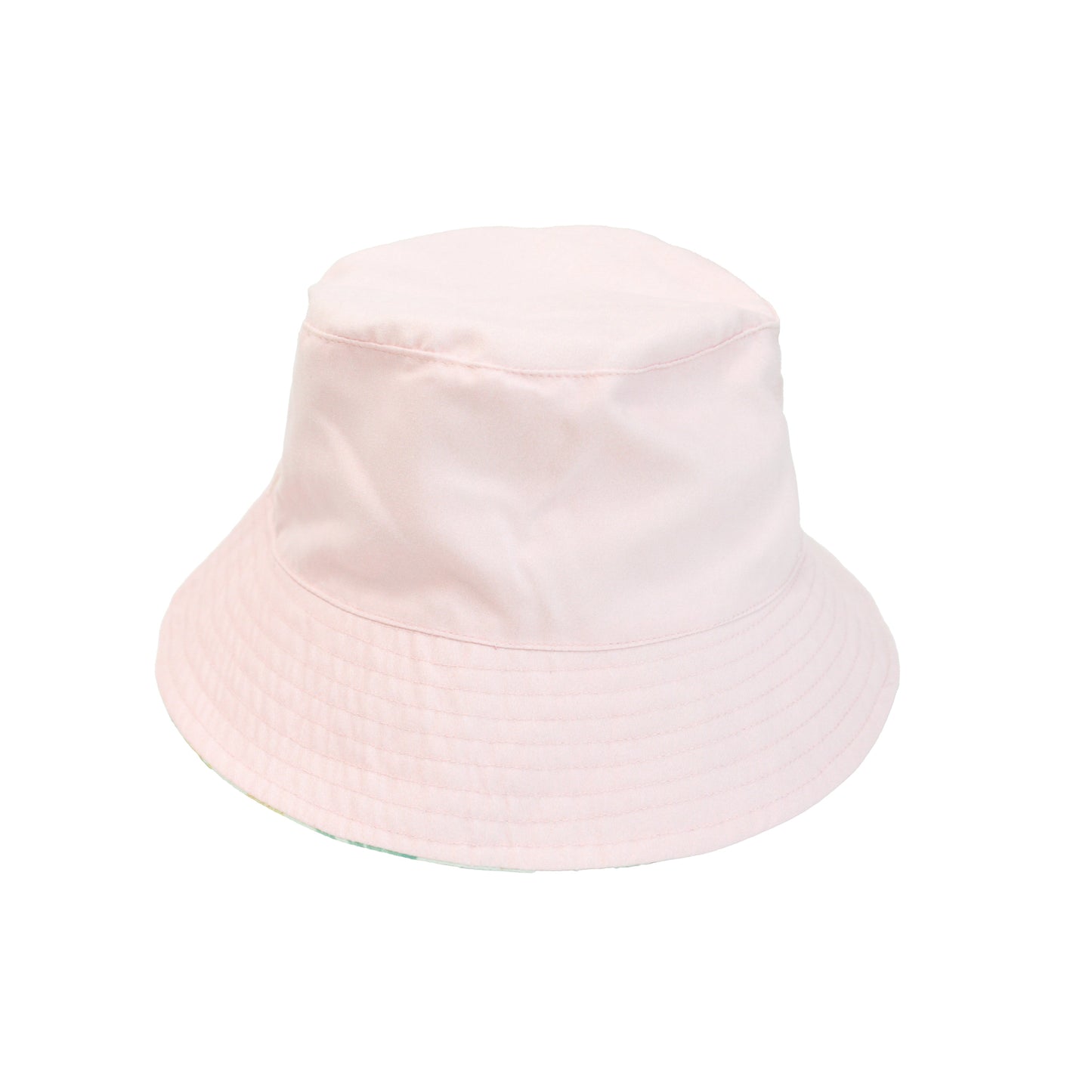 Pink bucket hat on a white background