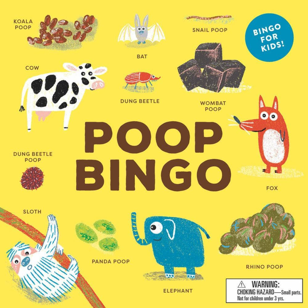 bingo game with different shaped animal poop