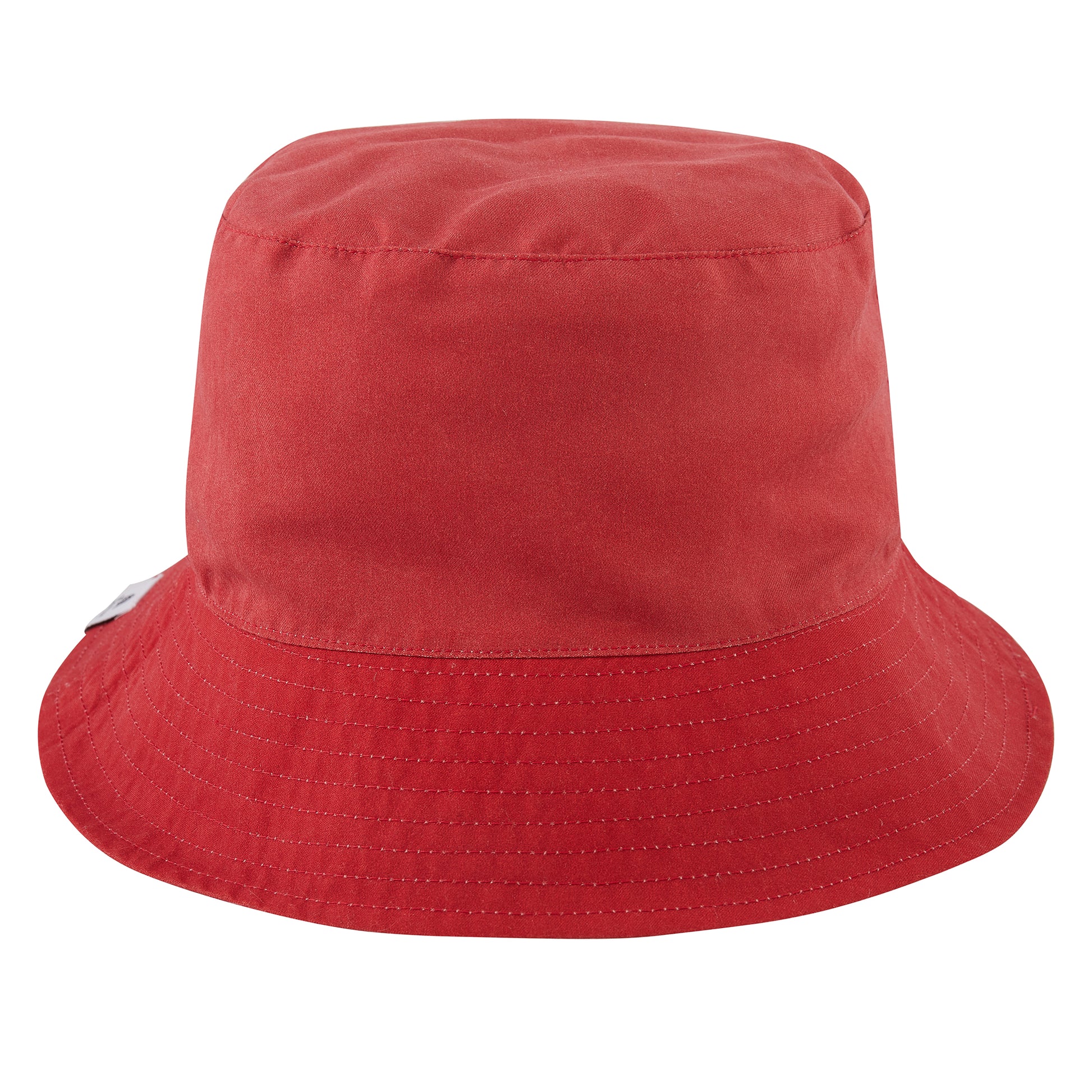 Red bucket hat on a white background