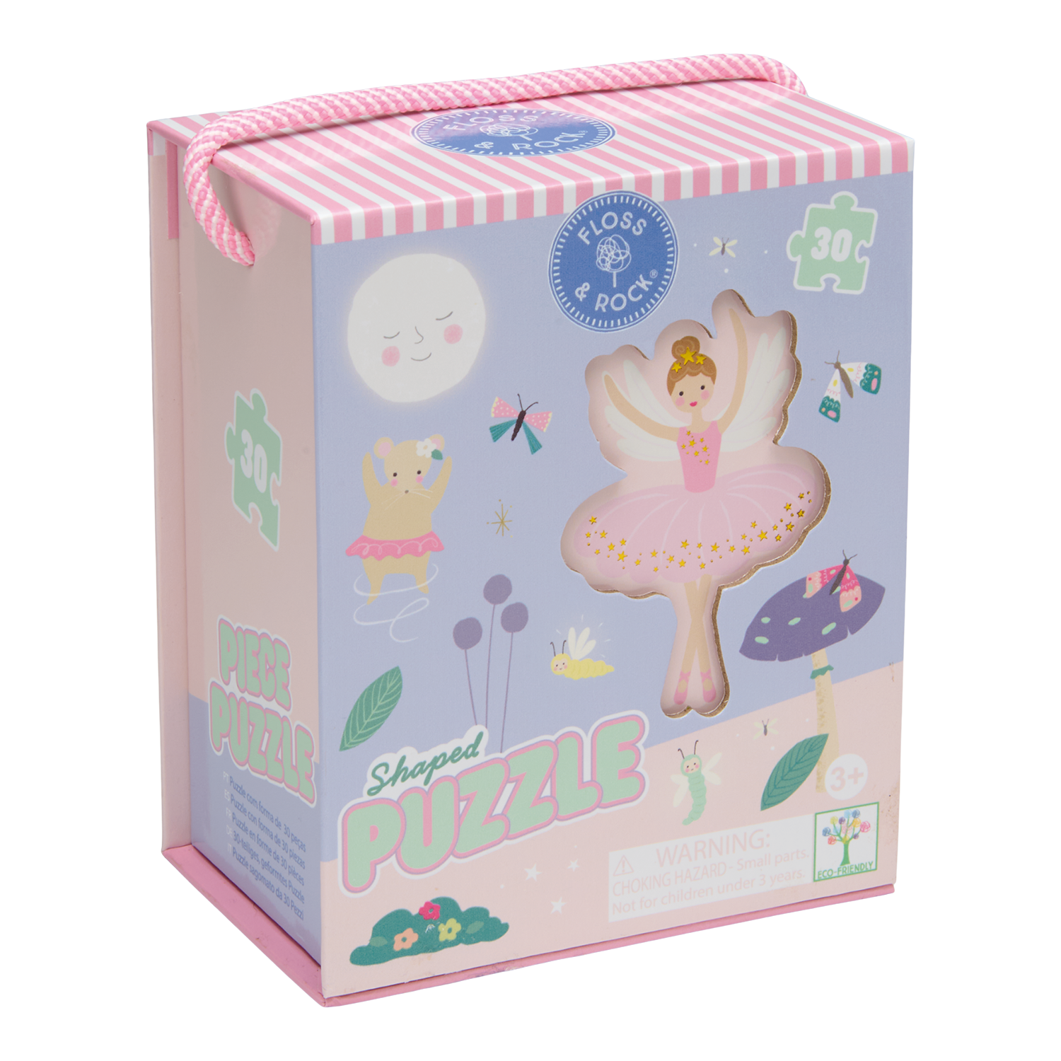 Puzzle box with a ballerina design on a white background