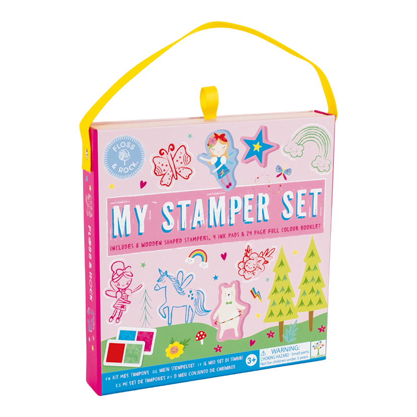 Box of 'My Stamper Set' with colorful illustrations on a white background
