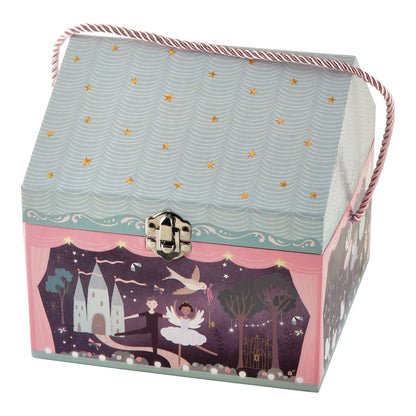Decorative box with fairy tale design on a white background