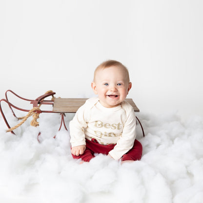 cotton baby boy jogger pants red Christmas gender neutral fall outfit