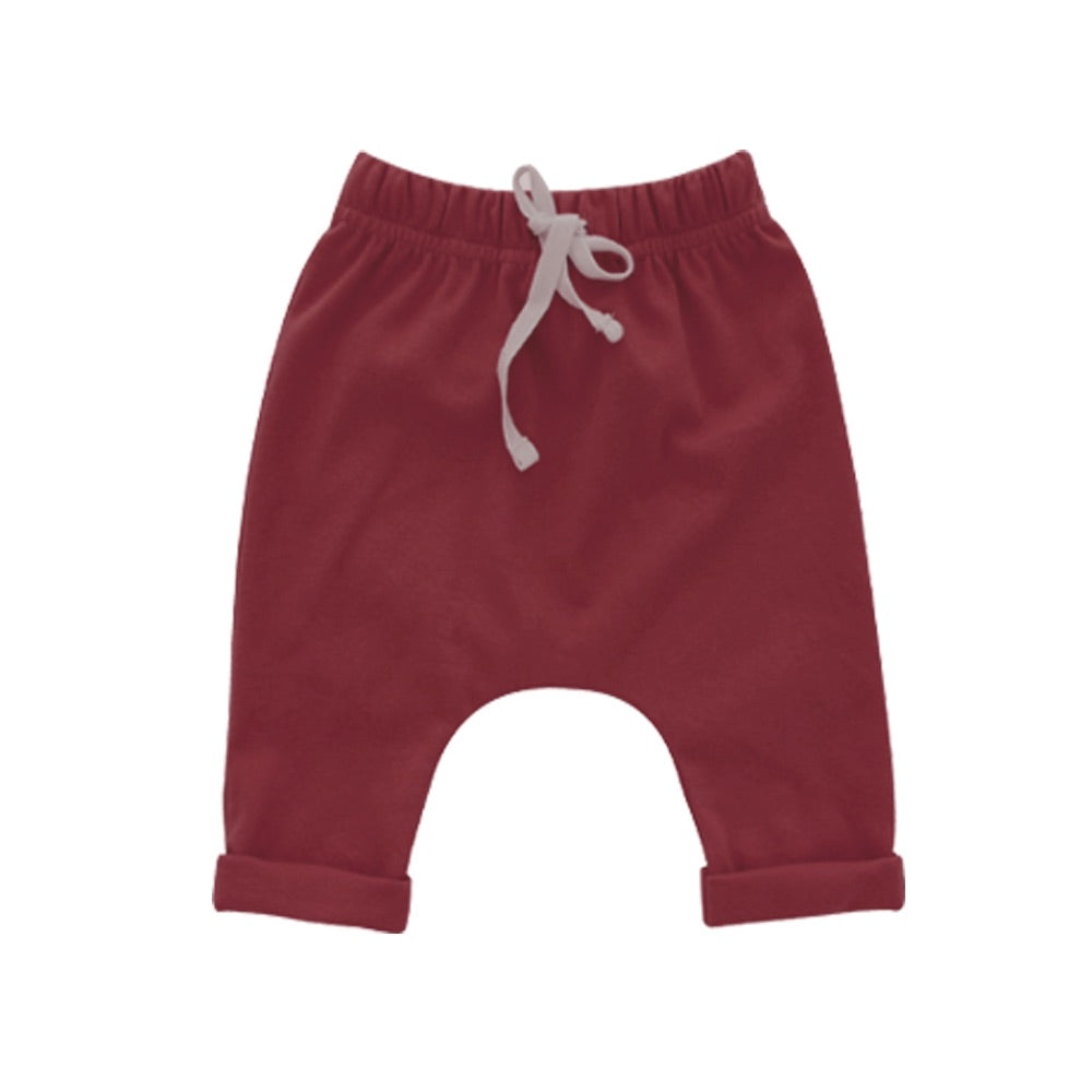 red cotton baby joggers Christmas winter fall outfit pants